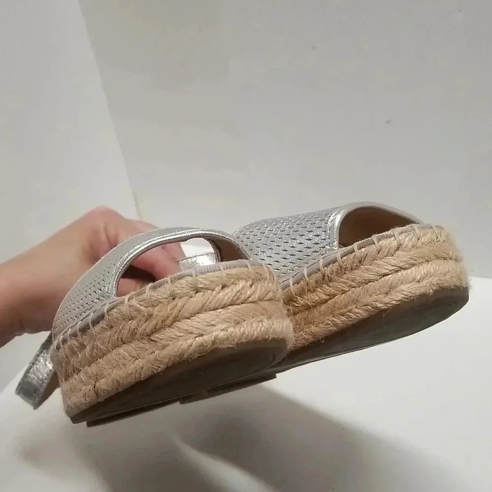 {Franco Sarto} Women's Ravenna 2 Platform Sandals, Silver, Size US 8.5 M - Picture 6 of 12